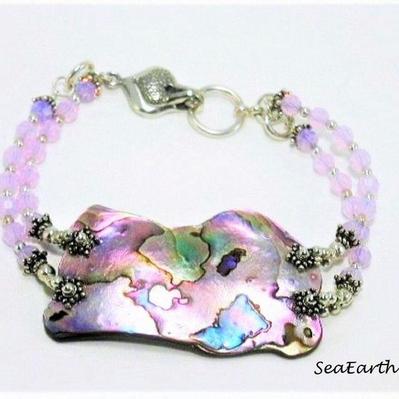 SeaEarth Designs Jewelry - Abalone and Swarovski Crystal Bracelet